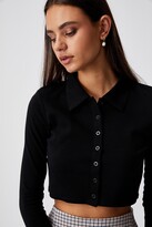 Thumbnail for your product : Factorie Long Sleeve Collared Button Thru Top