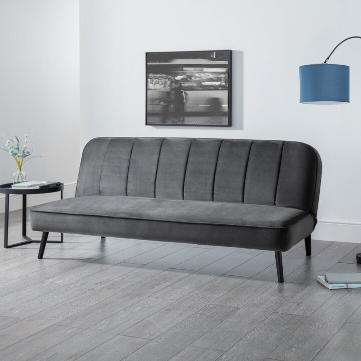 Dunelm Miro Velvet Clic Clac Sofa Bed Grey ShopStyle