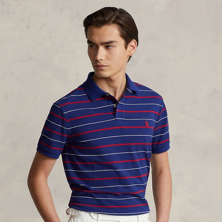 Ralph Lauren Custom Slim Fit Striped Mesh Polo Shirt - ShopStyle
