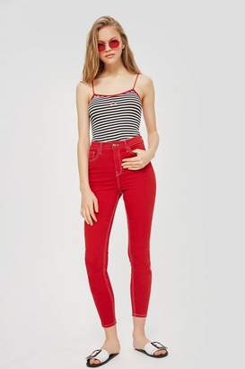 Topshop Petite Red Jamie Jeans