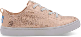 Toms Rose Gold Crackle Foil Youth Lenny Sneakers