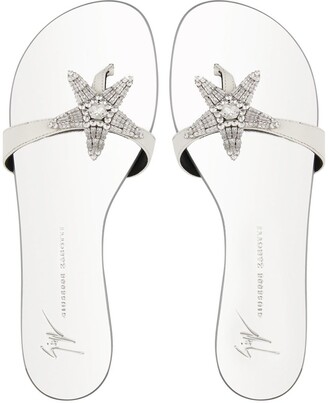 Giuseppe Zanotti Asteria crystal-starfish leather sandals
