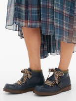 Thumbnail for your product : Preen by Thornton Bregazzi Sofia Square-toe Leather Ankle Boots - Navy