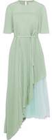 Thumbnail for your product : Christopher Kane Layered Pleated Tulle And Washed-Silk Midi Dress