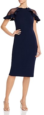 eliza j chiffon cape cocktail dress