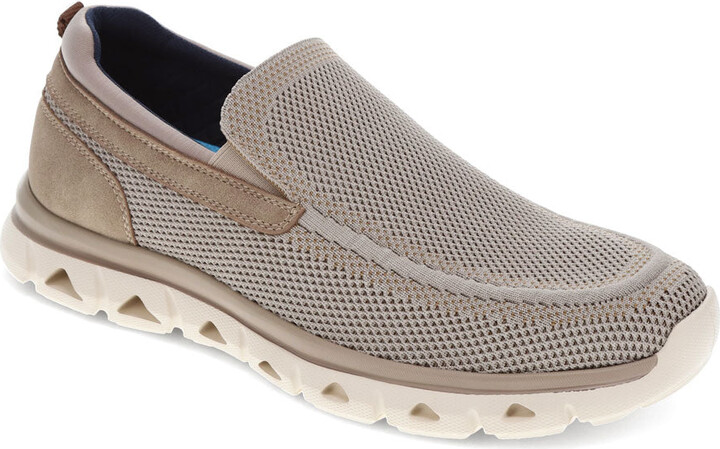 Dockers Mens Caden Knit and Synthetic Leather Casual Slip On Loafer Shoe