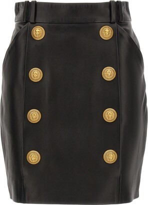 Black Skirt Gold Buttons