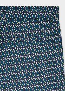 Paul Smith Men's Slim-Fit Petrol 'Diamond' Print Cotton-Blend Shorts