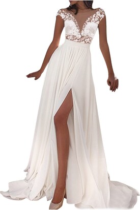 Younthone Women's Sexy Hip Dress Sleeveless Off-The-Shoulder Skinny Fishtail Skirt Wedding Bride Lace Dress Elegant Ladies Slim Cut Dress Hollow Out Ball Gown Cocktail Party(White