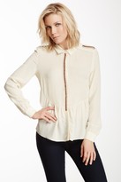 Thumbnail for your product : Aryn K Beaded Trim Silk Blouse