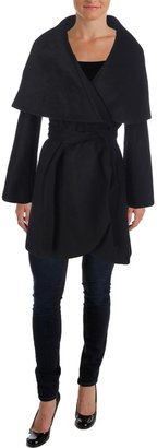 Elie Tahari Womens Marla Wool Oversized Cape Coat Black M