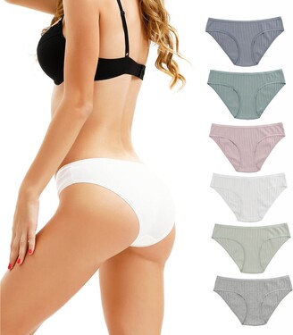 KNITLORD Women's Breathable Cotton Bikini Panties Dot Print Comfort  Underwear 6 Pack - ShopStyle Knickers