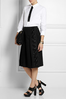 Thumbnail for your product : Marni Appliquéd cotton-blend twill skirt