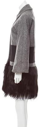 Alessandro Dell'Acqua Shearling-Trimmed Wool Coat