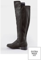 Thumbnail for your product : Yours Ecstatic 50/50 stretch back Over The Knee boot - Black