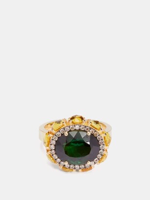 Ileana Makri Eternity Flower Diamond, Sapphire & 18kt Gold Ring