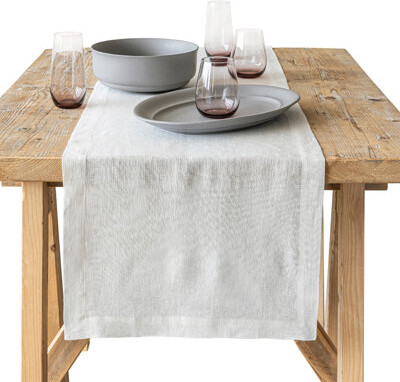 Over & Back over&back Washed 100% Linen Table Runner - Machine Washable