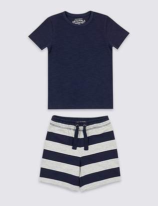 Marks and Spencer 2 Piece T-Shirt & Shorts Outfit (3 Months - 7 Years)