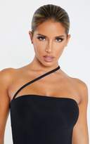 Thumbnail for your product : PrettyLittleThing Black Asymmetric Strap Swimsuit