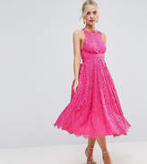 Thumbnail for your product : ASOS Petite PETITE SALON Lace Halter Pinny Midi Prom Dress