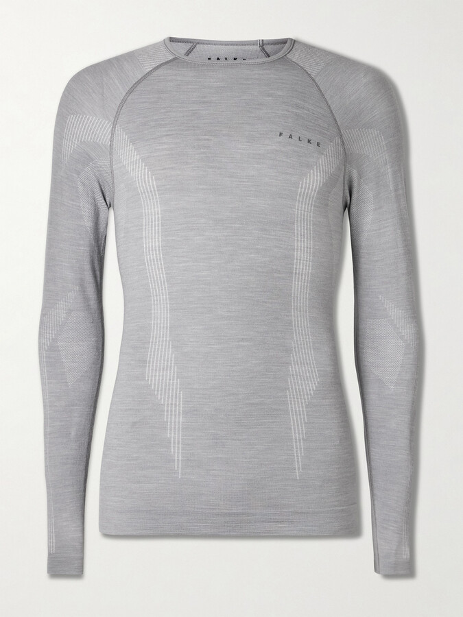 Falke Printed Virgin Wool-Blend Ski Base Layer