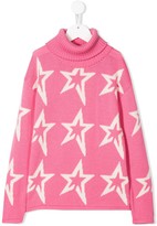 Thumbnail for your product : Perfect Moment Kids Roll-Neck Star Print Jumper