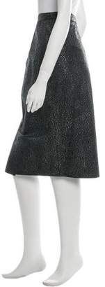 Roberto Cavalli Embossed Leather Skirt