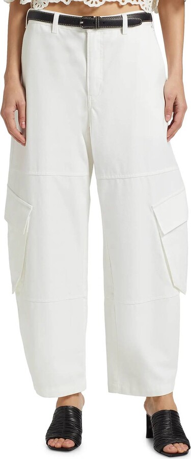 Frame Bubble Cargo Pants In White