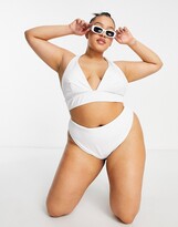 Thumbnail for your product : ASOS Curve ASOS DESIGN Curve mix and match deep hipster bikini bottom in white