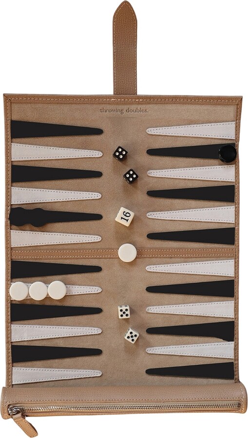 Throwing Doubles Manhattan Travel Backgammon Board in Beige