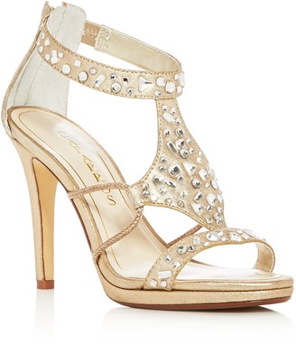 Caparros Emilie Jeweled Metallic High Heel Sandals