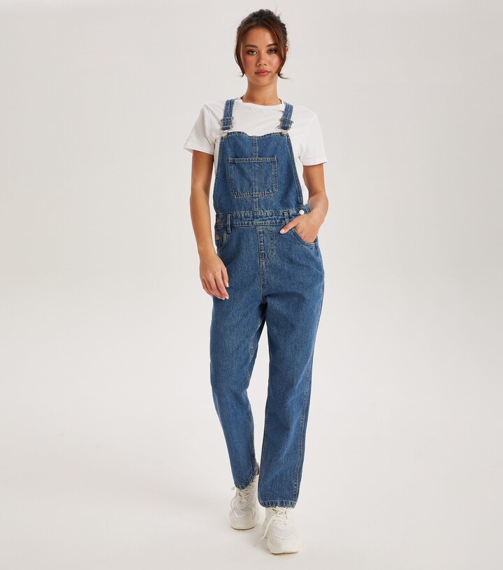 Urban Bliss Blue Denim Long Dungarees - ShopStyle Jumpsuits & Rompers