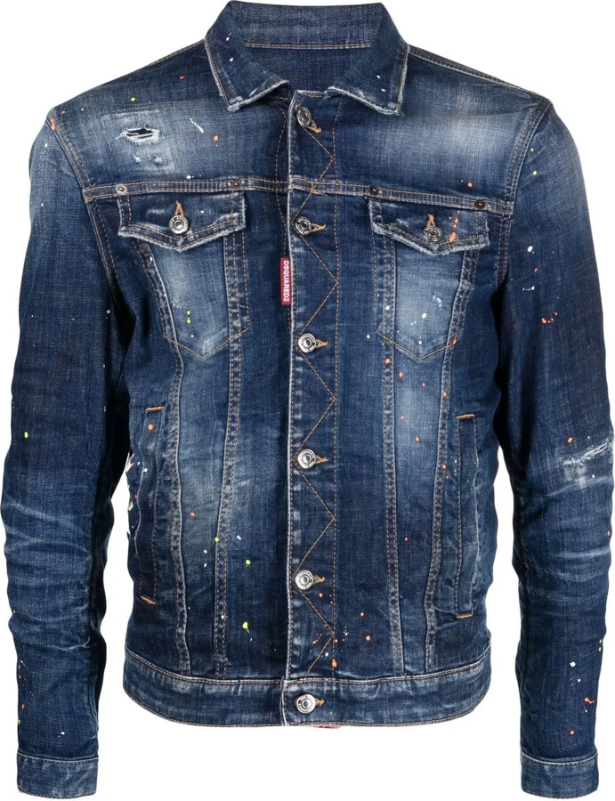 DSQUARED2 Paint SplatterPrint Denim Jacket ShopStyle