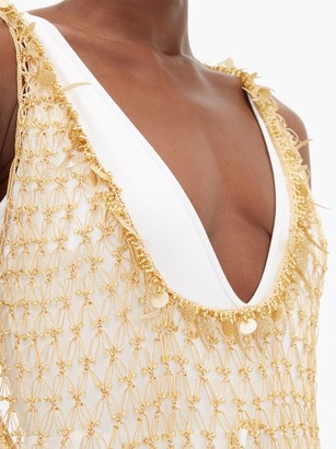 My Beachy Side - Orpul Beaded Crochet Maxi Dress - Gold