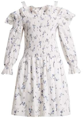 Rebecca Taylor Francine Off The Shoulder Floral Print Dress - Womens - White Print