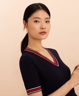 Thumbnail for your product : Brooks Brothers Stripe-Trimmed Midi Sweater Dress