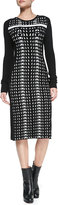 Thumbnail for your product : Faith Connexion Geometric Jacquard Knit Dress, White/Black