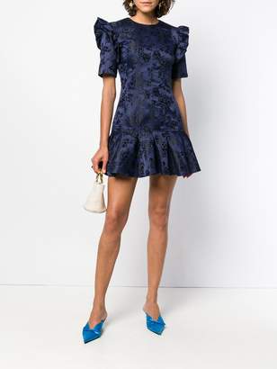 C/Meo felted floral puff sleeve dress