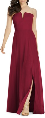 Dessy Collection Strapless Chiffon A-Line Gown