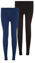 Thumbnail for your product : New Look Teens 2 Pack Navy and Black Leggings