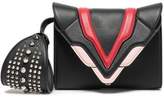 Thumbnail for your product : Elena Ghisellini Felina Appliqued Textured-leather Clutch