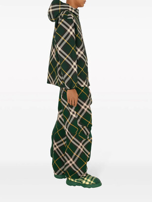 Burberry Check-Pattern Zipped Hooded Jacket - ShopStyle