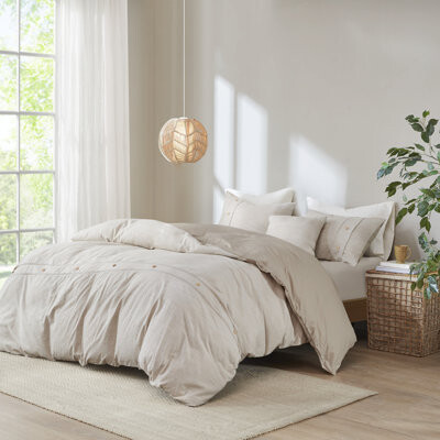 Madison Home USA Dover Organic Cotton Oversized Comforter Cover Set w/removable insert