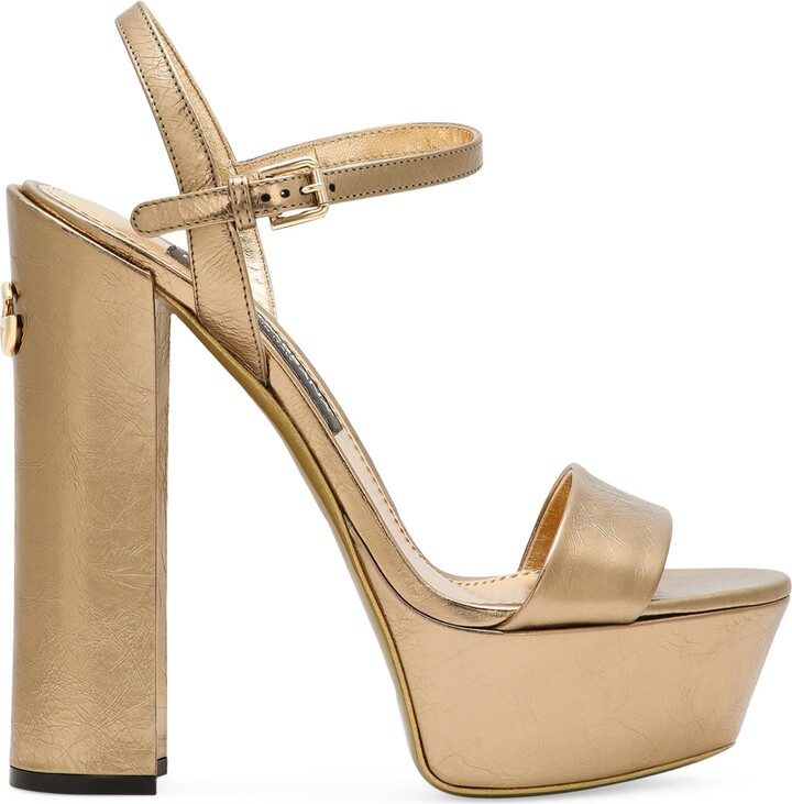 Dolce & Gabbana Leather Platform Sandals 105