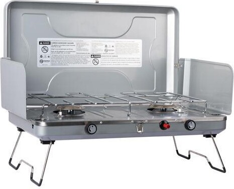 DOBA Outdoor Propane Camping Stove; 20; 000 BTUs Portable Camping Stove with 2 Burners; Easy to Clean; Camp Stove for Car Camping; Tailgating; BBQ;...