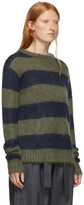 Thumbnail for your product : Rokh Navy and Green Chunky Mohair Sweater