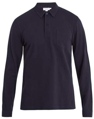 Sunspel Riviera long-sleeved cotton-piqué polo shirt