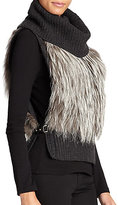 Thumbnail for your product : Yves Salomon Fox Fur-Trimmed Turtleneck Vest