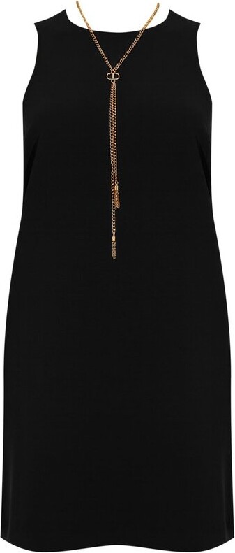 Twin-Set TWINSET A-Line Crewneck Sleeveless Mini Dress