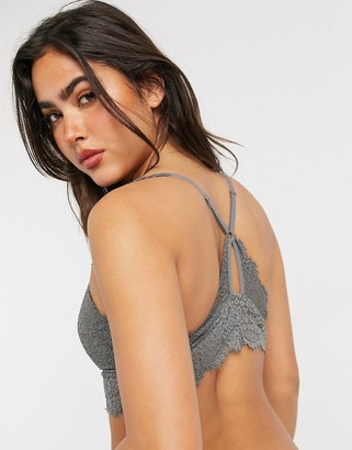 aerie lace bralette with removable padding in grey